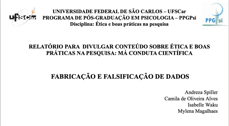 Fabricação ou falsificação de dados