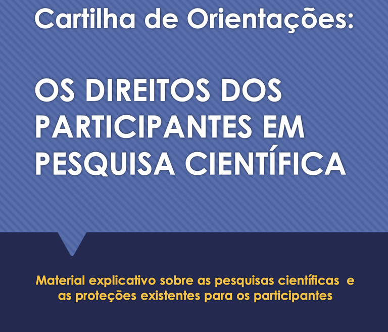 Cartilha sobre direitos de participantes de pesquisa científica