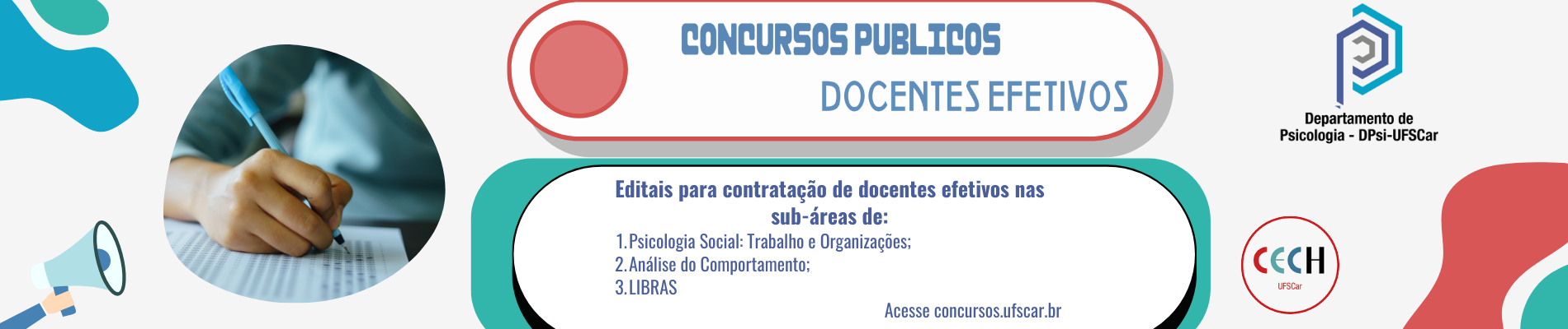 Concurso Público para Docentes Efetivos no DPsi-UFSCar